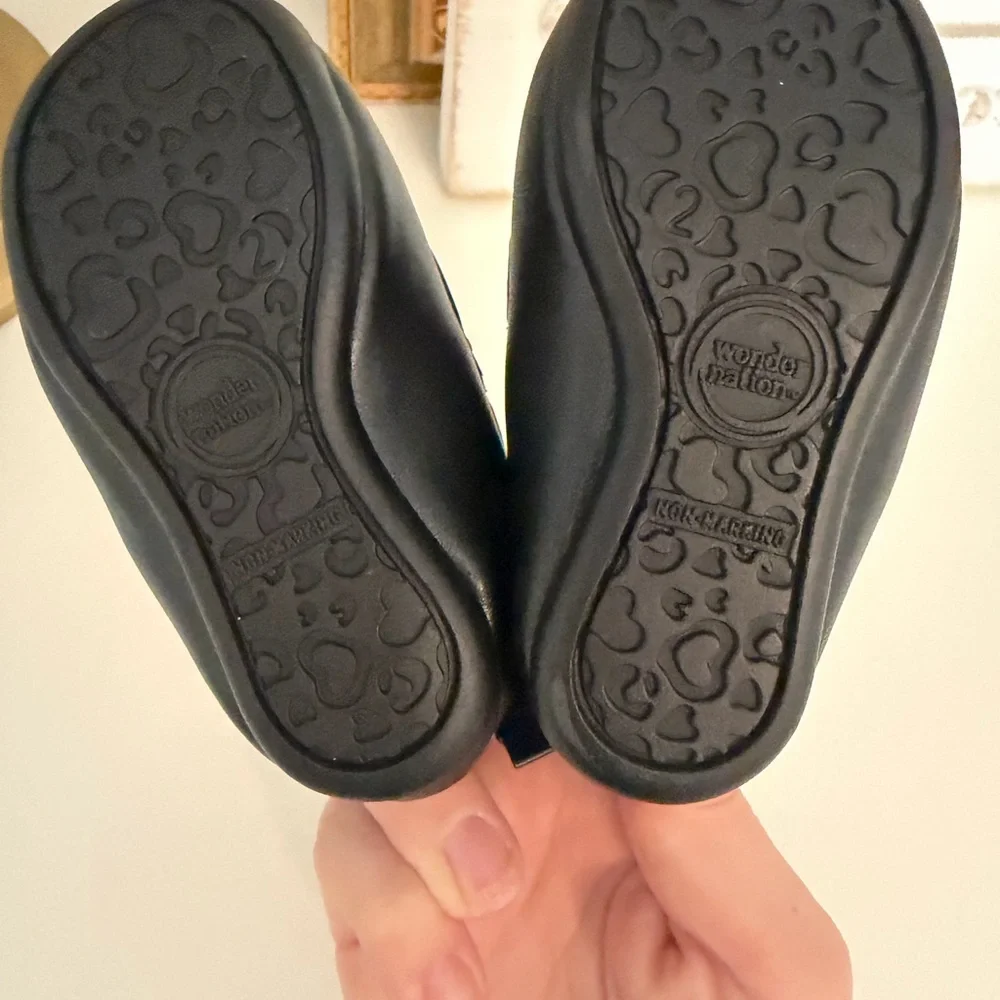 Wonder Nation Black Baby Girl Bow Mary Jane Flats